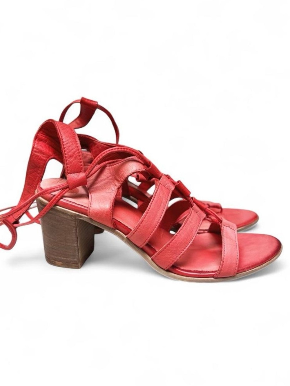 2008 Vintage Bueno | Soft Italian Leather Lace-Up Heeled Sandals